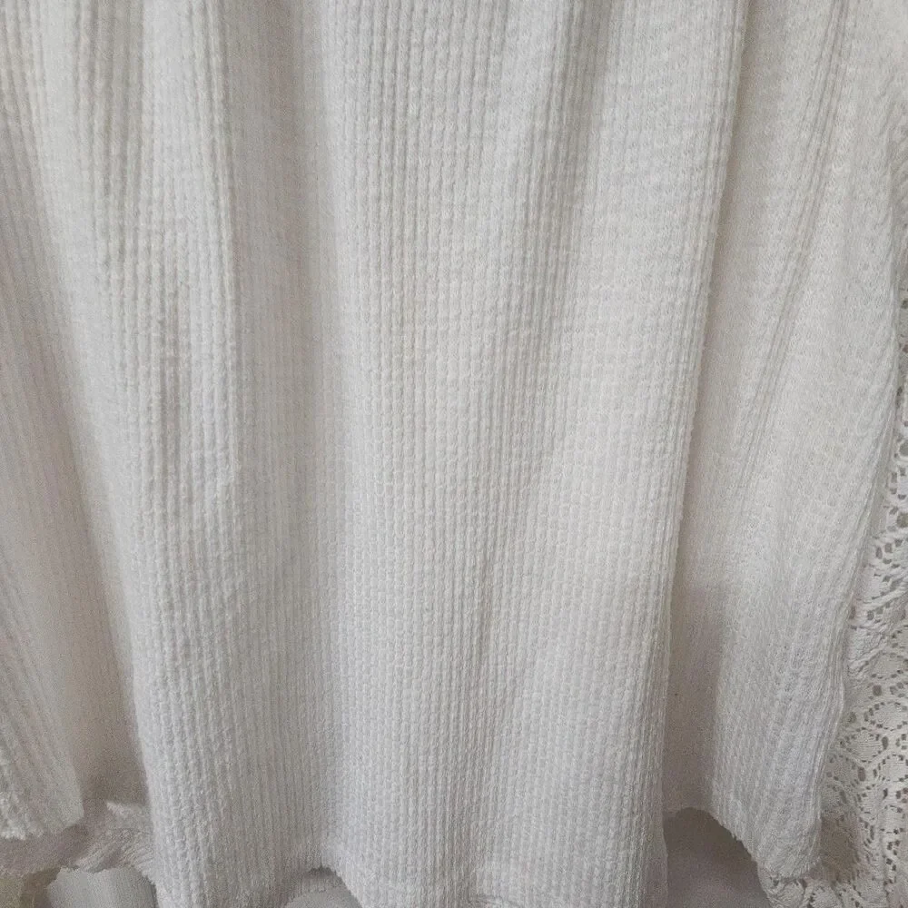 Free People White Lace Long Sleeve Blouse Size Small